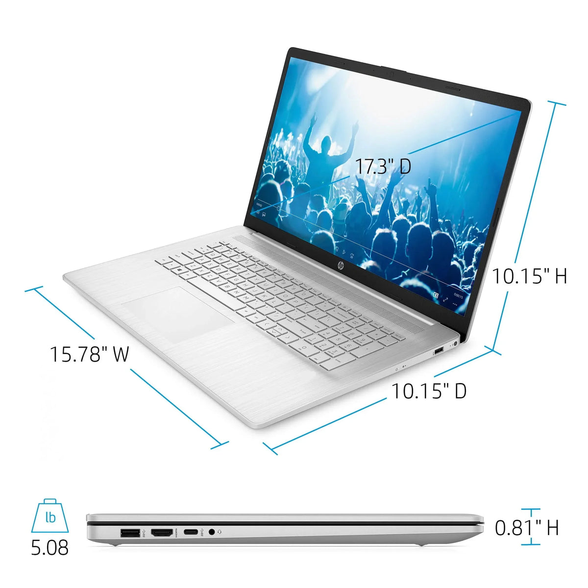 HP High Performance Business Device (2022) | 17.3" FHD (1920 x 1080) IPS | 11th i5-1135G7 4-Core Iris Xe Graphics | 12GB DDR4 | 256GB Storage | Fullsize Keyboard | Windows 10 Pro | TLG 32GB USB