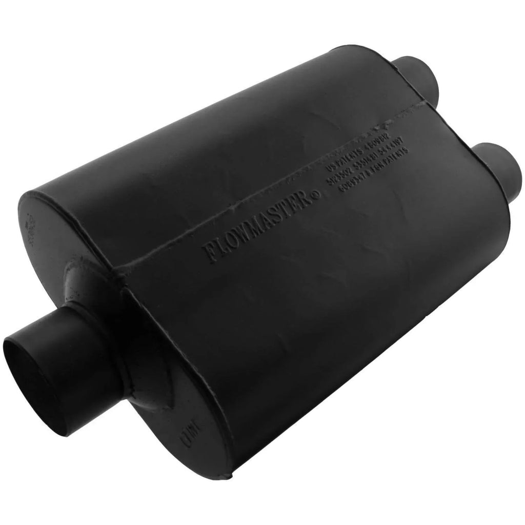 Flowmaster 9530452 Super 40 Muffler - 3.00 Center In / 2.50 Dual Out - Aggressive Sound Fits select: 1988-1993 CHEVROLET GMT-400; 1989-1993 GMC SIERRA