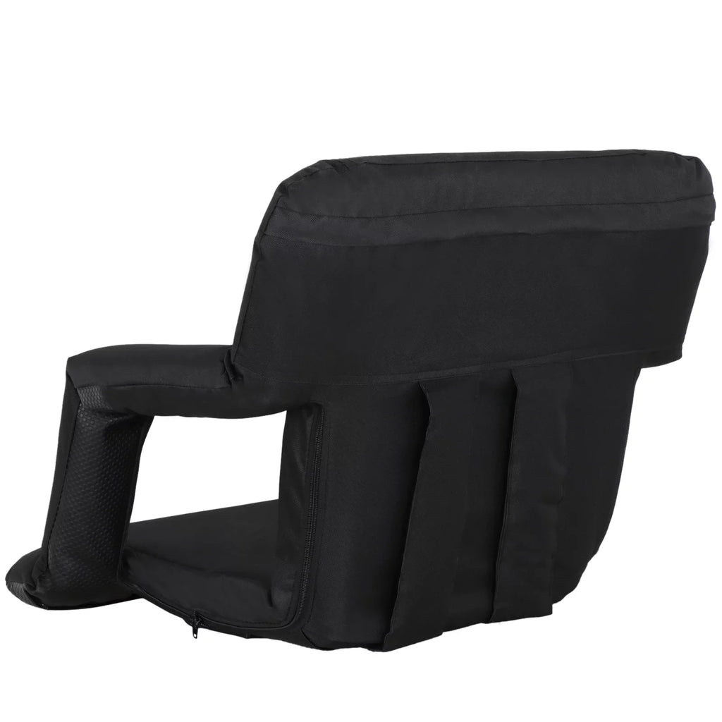 ZENY Stadium Seat Chair Reclining Bleachers W/Padded Cushion - 6 Reclining Positions; Black