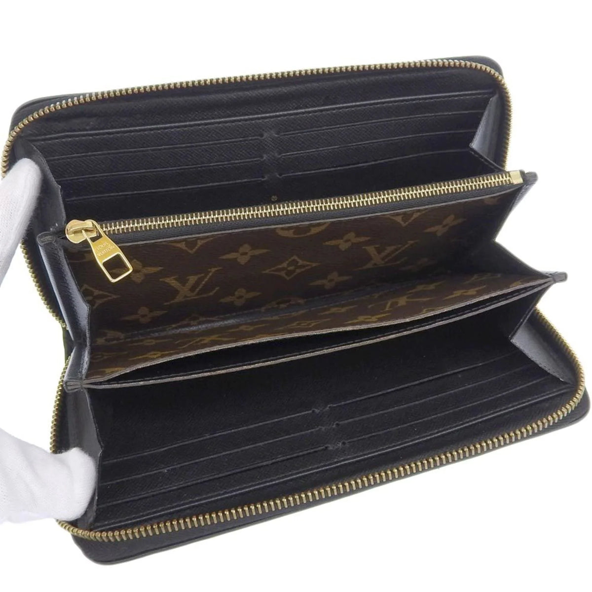 Louis Vuitton LOUIS VUITTON Monogram Zippy Retiro Round Long Wallet Noir M61855 (Good)
