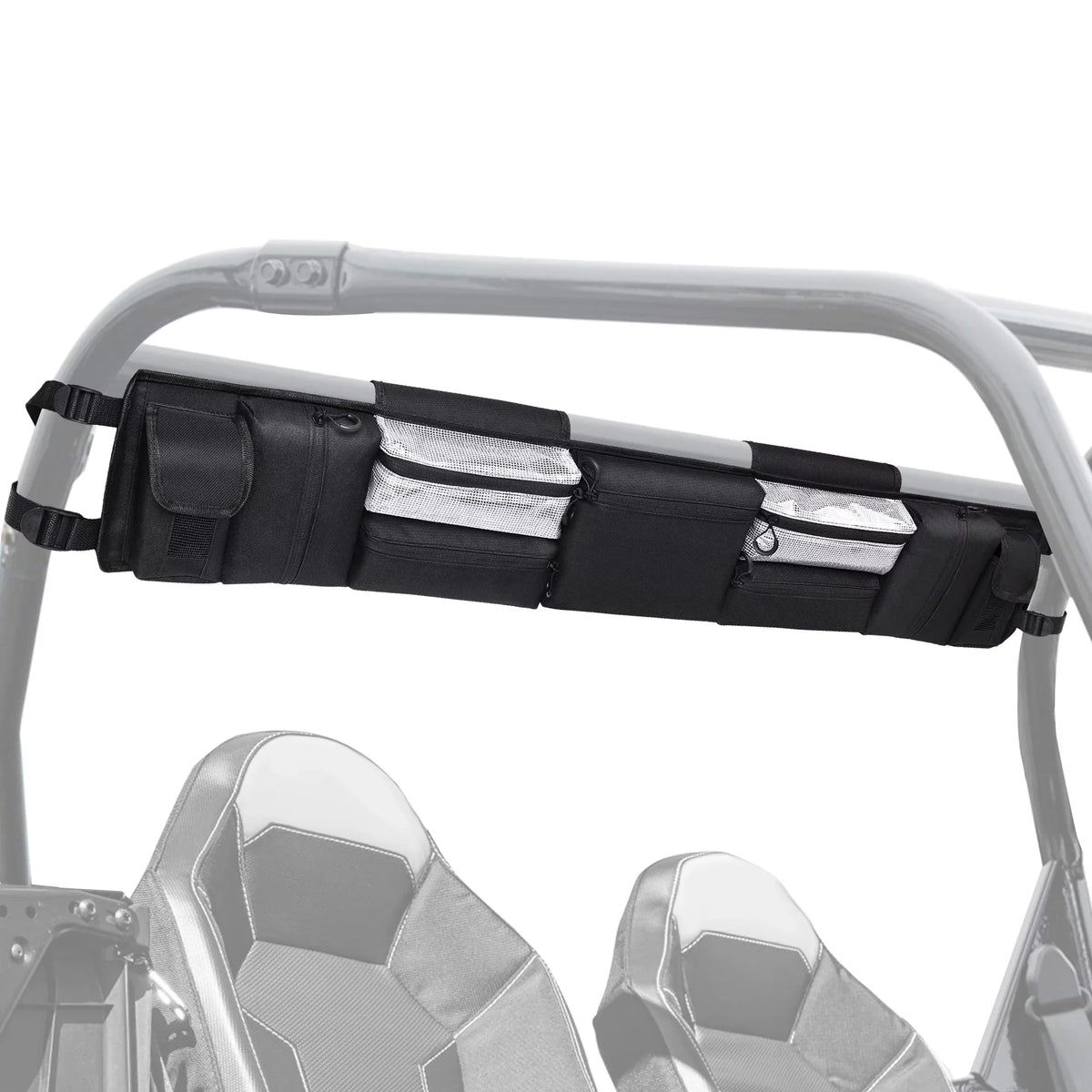 MICTUNING UTV Roll Cage Organizer; Cargo Rear Storage Bag Gear Bags; Tools Storage Solution for Most Full Size UTVs; Polaris; Yamaha and Kawasaki UTVs Black