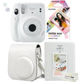 Fujifilm Instax Mini 11 Ice White Instant Camera Plus Matching Case; Photo Album and Fujifilm Character 10 Films (Macaron)