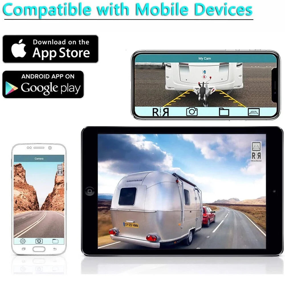 JahyShow High-Capacity 9600mAh Battery Backup Camera; Magnetic WiFi Wireless; Front/Rear View