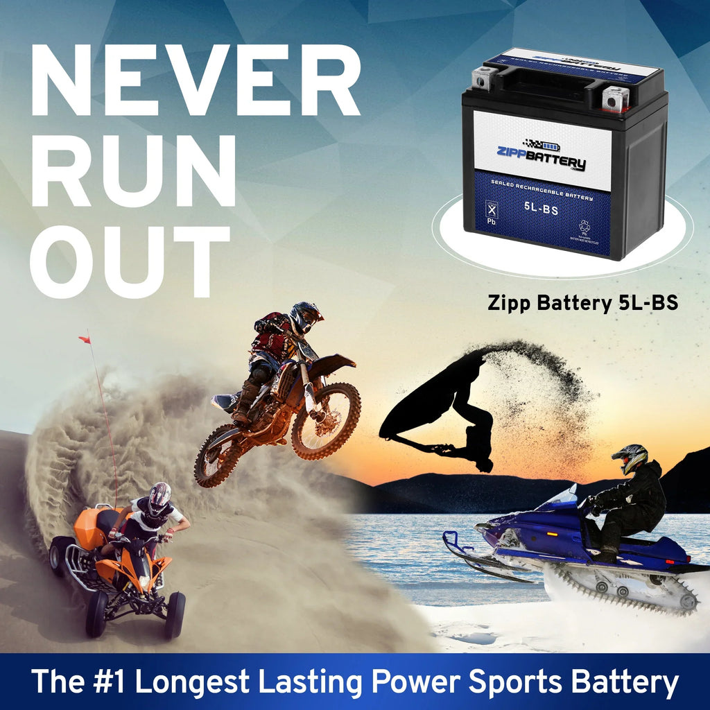 Zipp Battery Ytx5L-Bs Atv Battery for Arctic Cat 90Cc Dvx90; Utility 2008