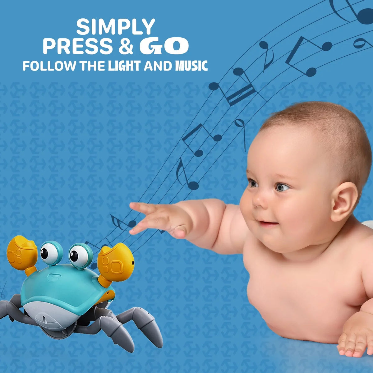 Alin Cute Baby Toys Infant Crawling Crab: Tummy Time Toy Gifts For Kids And 36 Months Toddlers For Learning Crawl; Walking & Music Development Interactive Birthday Gift