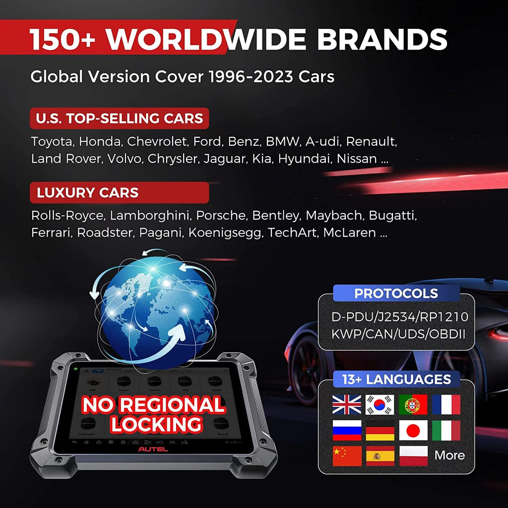 Autel MaxiCOM MK908 Pro II Car Diagnostic Scan Tool J2534 Programming ECU Coding Bi-directional; 38+ Services;J2534 Pass-Thru; AutoScan 2.0
