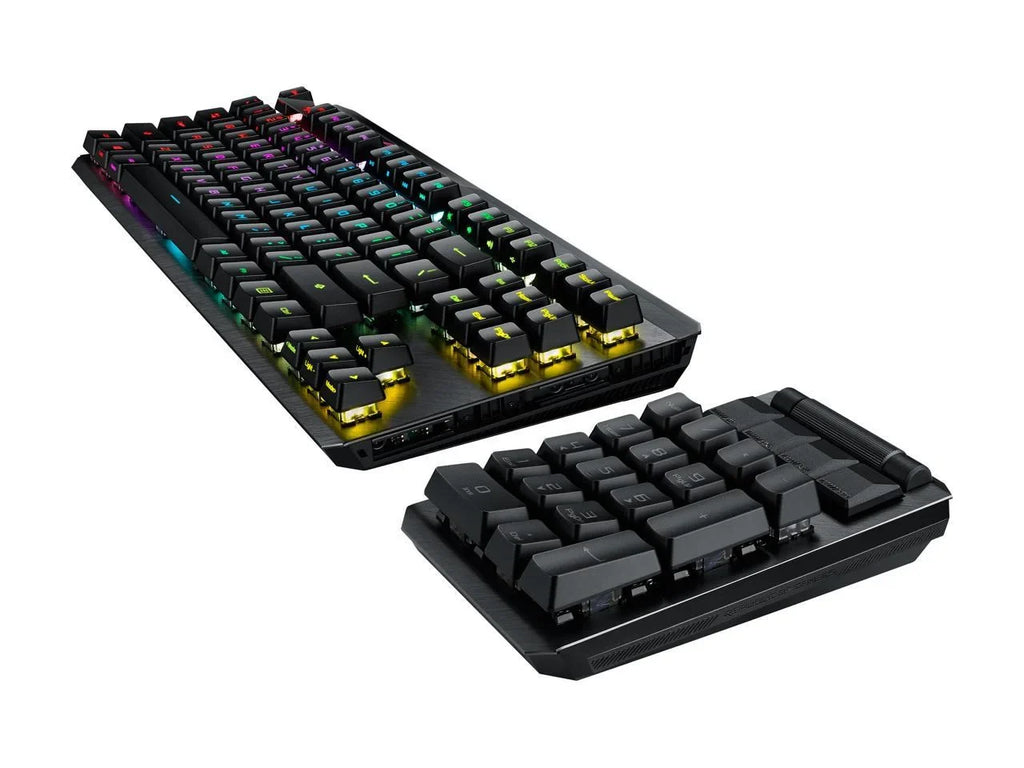 ASUS MA02 ROG Claymore II Wireless Modular Gaming Mechanical Keyboard with ROG RX Blue Switches; detachable numpad & wrist rest