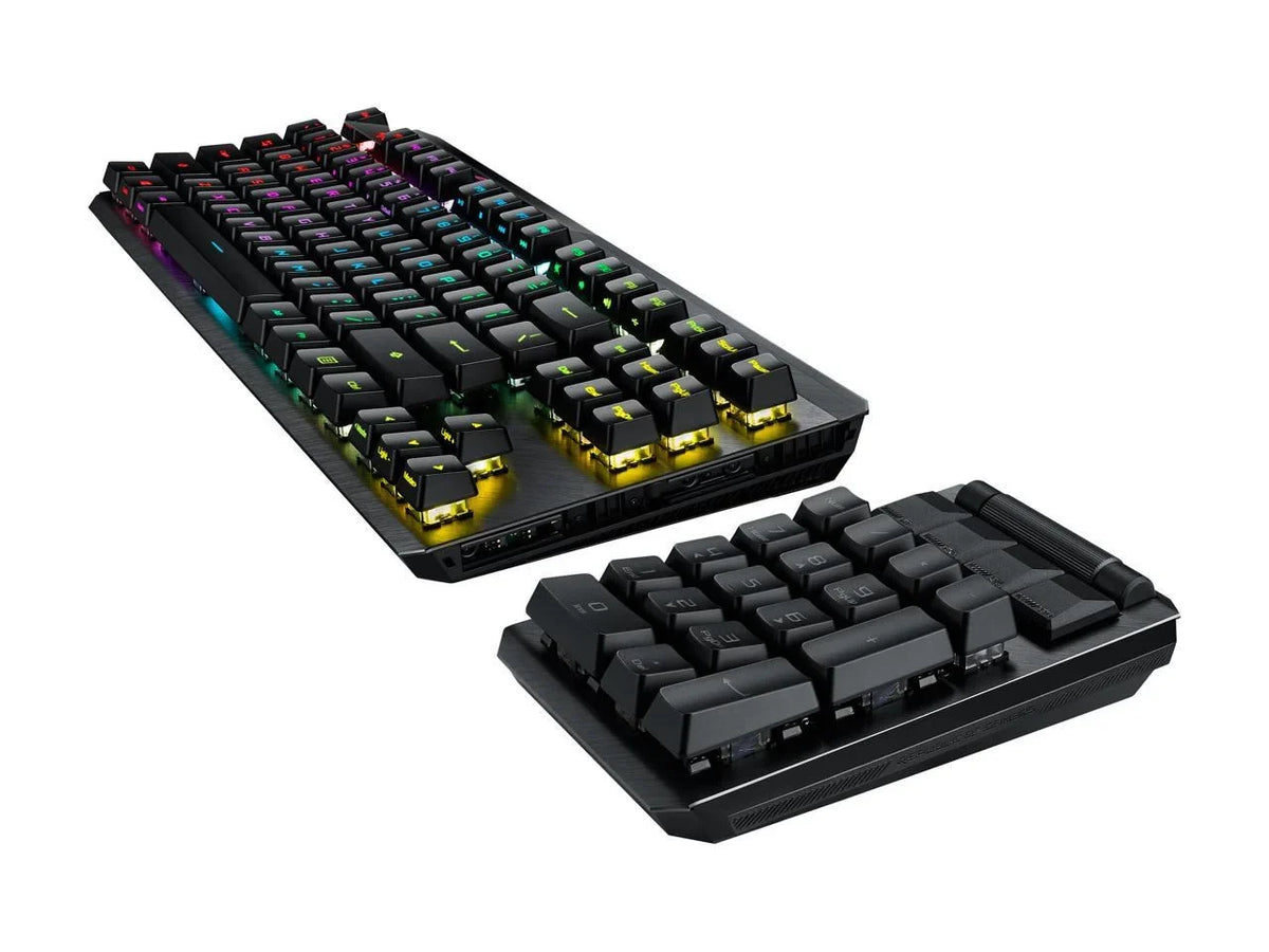ASUS MA02 ROG Claymore II Wireless Modular Gaming Mechanical Keyboard with ROG RX Blue Switches; detachable numpad & wrist rest