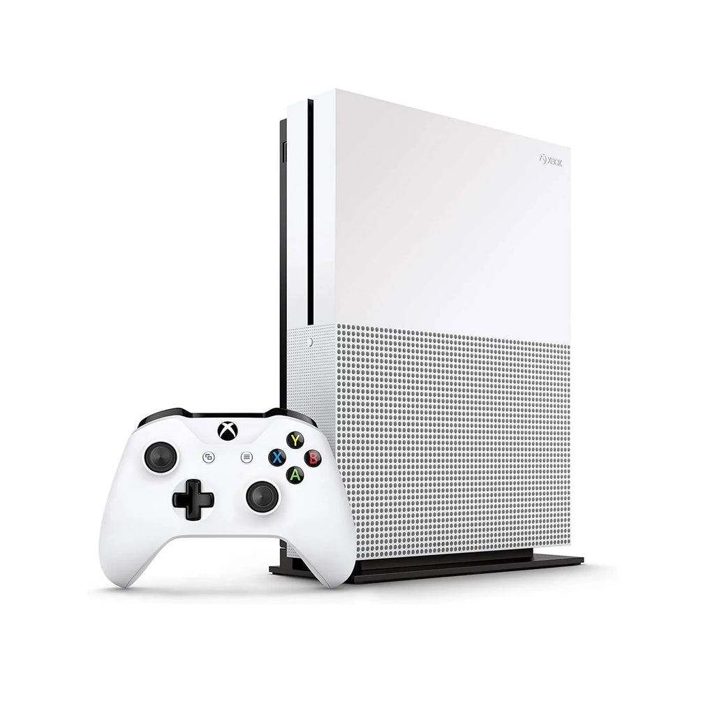 Microsoft Xbox One S 500GB with 2 Controller; 4K Ultra HD White with BOLT AXTION Cleaning Kit Headset Bundle Like New