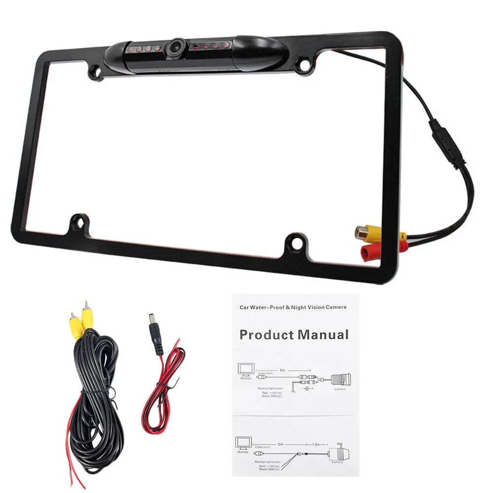 Car Rear View Backup Camera - License Plate Frame with Night Vision