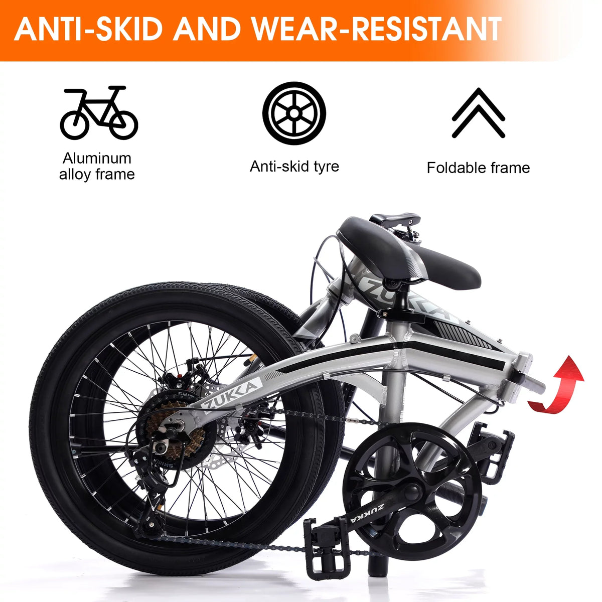 20" Folding Bike; 8 Speed City Bike; Aluminium Alloy Frame; Yellow