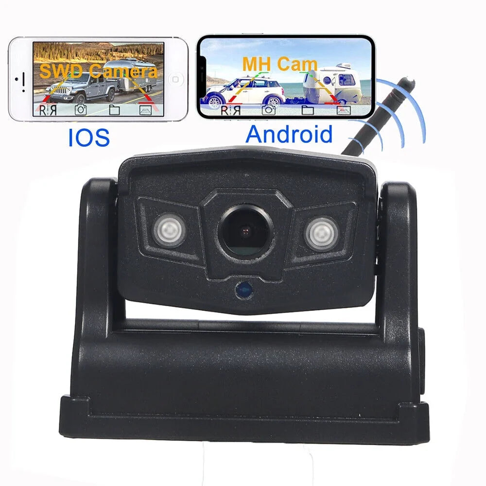 JahyShow High-Capacity 9600mAh Battery Backup Camera; Magnetic WiFi Wireless; Front/Rear View