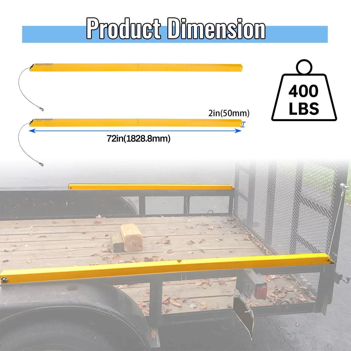 HECASA 2 Sided Tailgate Utility Trailer Lift Gate Liftgate Ramp Lift Assist System 350 Pounds