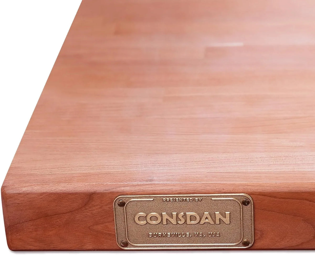 Butcher Block Counter Top; Grown Cherry Solid Hardwood Countertop; Wood Slabs For Kitchen; Reversible; Both Side Polished; Prefinished With Food-Safe Oil; 1.5" Thickness; 18" L X 25" W