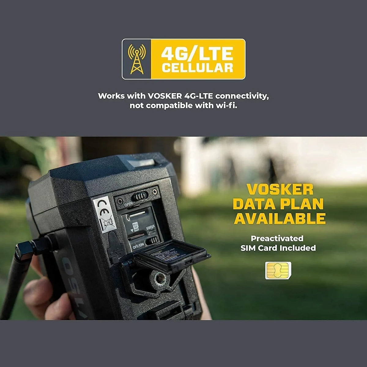 Vosker V150 Solar-Powered LTE Cellular Home Security Outdoor Camera | Motion Activated Sensor Nightvision Wireless Camera | Receive Photos on Your Mobile App (V150-US)