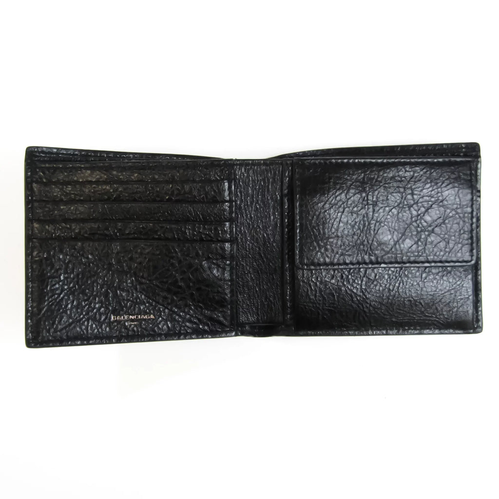 Balenciaga 504934 Unisex Leather Wallet (bi-fold) Black (Good)
