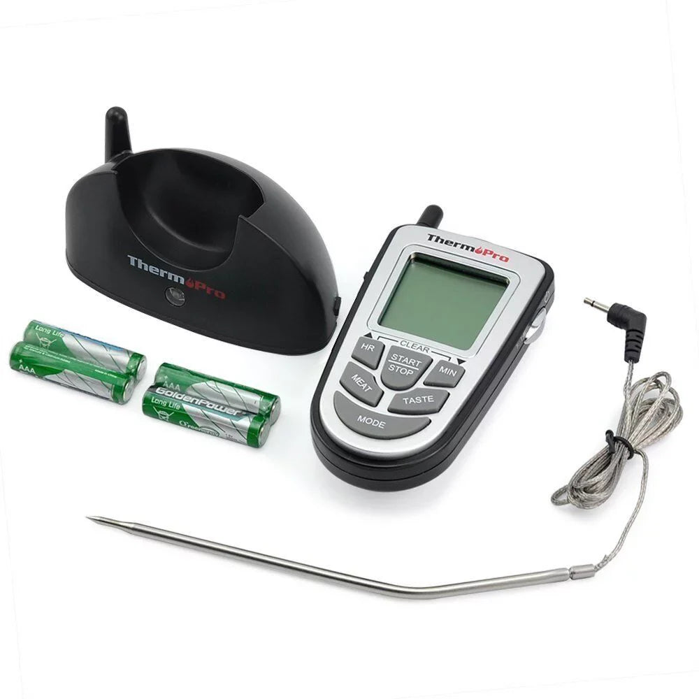 Wireless Remote Thermometer Probe BBQ Grill Meat Kitchen Oven Food Cooking Smoke; ThermoPro; LCD
