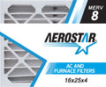 Aerostar 16x25x4 AC and Furnace Filter - Merv 8; Box of 3