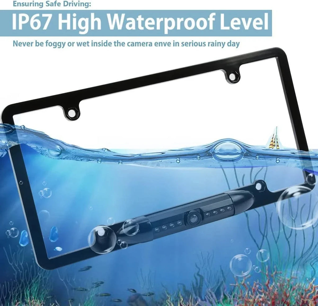 CAM108 Backup Camera License Plate HD Night Vision Rear View 170° Angle Liquidproof Compatible with Pioneer Car Radio DMH-100BT DMH-WT8600NEX DMH-160BT DMH1770NEX AVH-120BT AVH-210EX AVH-2550NEX