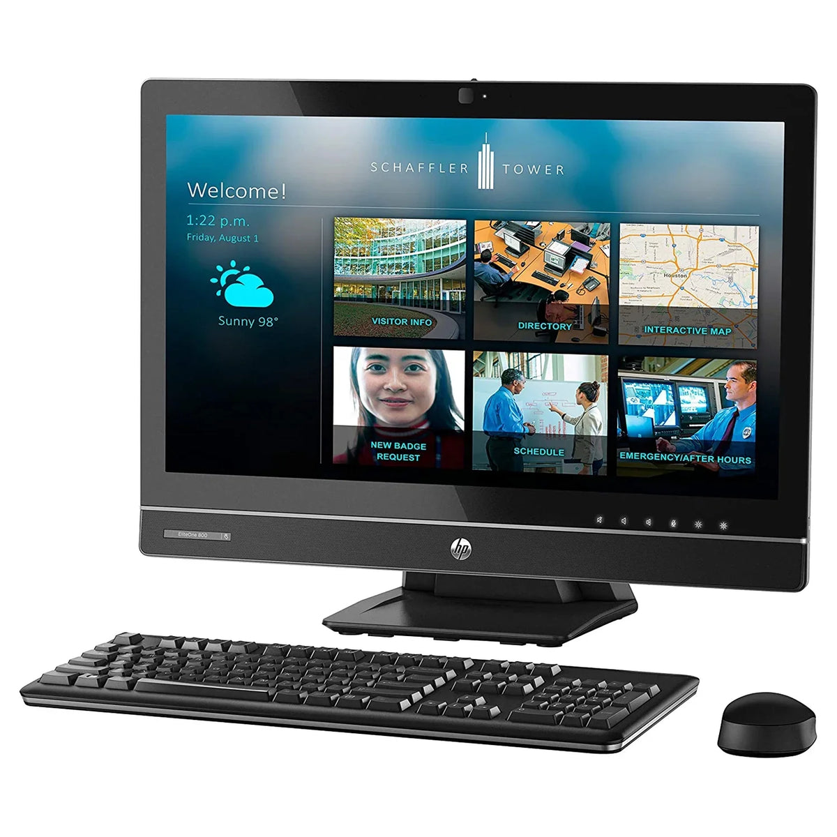 HP EliteOne 800 G1 All In One Computer; 23" HD Display; Core I5-4590s 3.7 GHz max CPU; 16GB DDR3 RAM; 512GB Drive; DVD; USB 3.0; WiFi; Displayport; Windows 10 Home