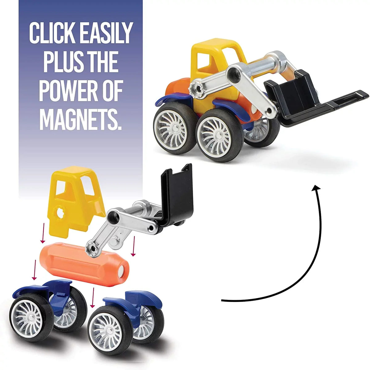 Play Brainy 42 pc. Stem Magnetic Toy Cars and Vehicles with Storage Case for Child Ages 3 and up