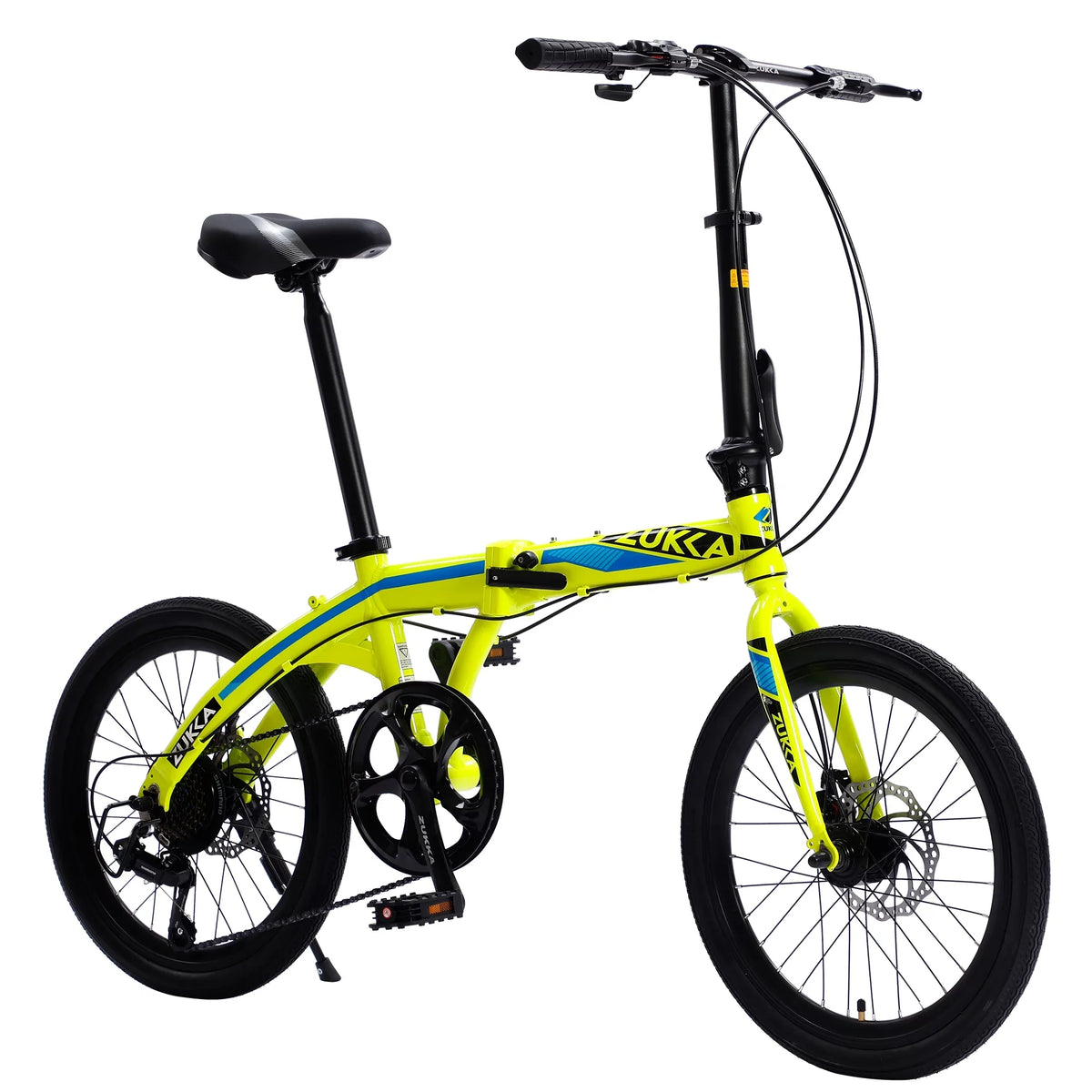 20" Folding Bike; 8 Speed City Bike; Aluminium Alloy Frame; Yellow