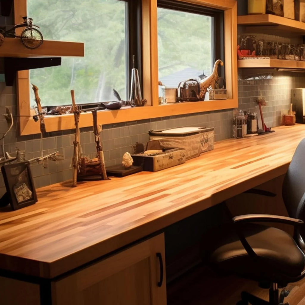 Butcher Block Counter Top; Grown Cherry Solid Hardwood Countertop; Wood Slabs For Kitchen; Reversible; Both Side Polished; Prefinished With Food-Safe Oil; 1.5" Thickness; 18" L X 25" W