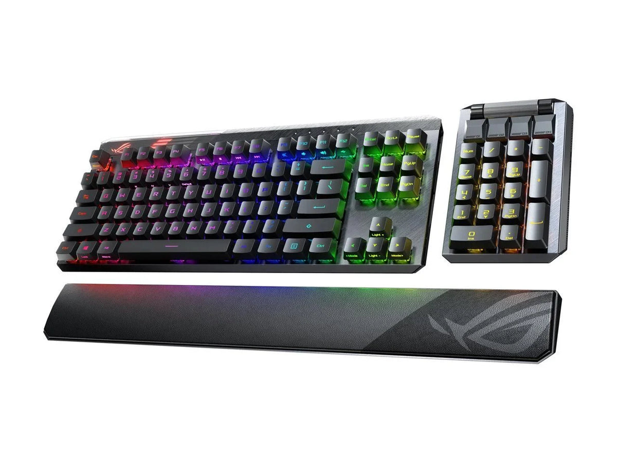 ASUS MA02 ROG Claymore II Wireless Modular Gaming Mechanical Keyboard with ROG RX Blue Switches; detachable numpad & wrist rest