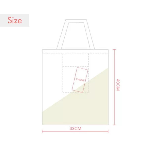 Clover Sle Small TV Happy Original Tote Canvas Bag Shopping Satchel Casual Handbag