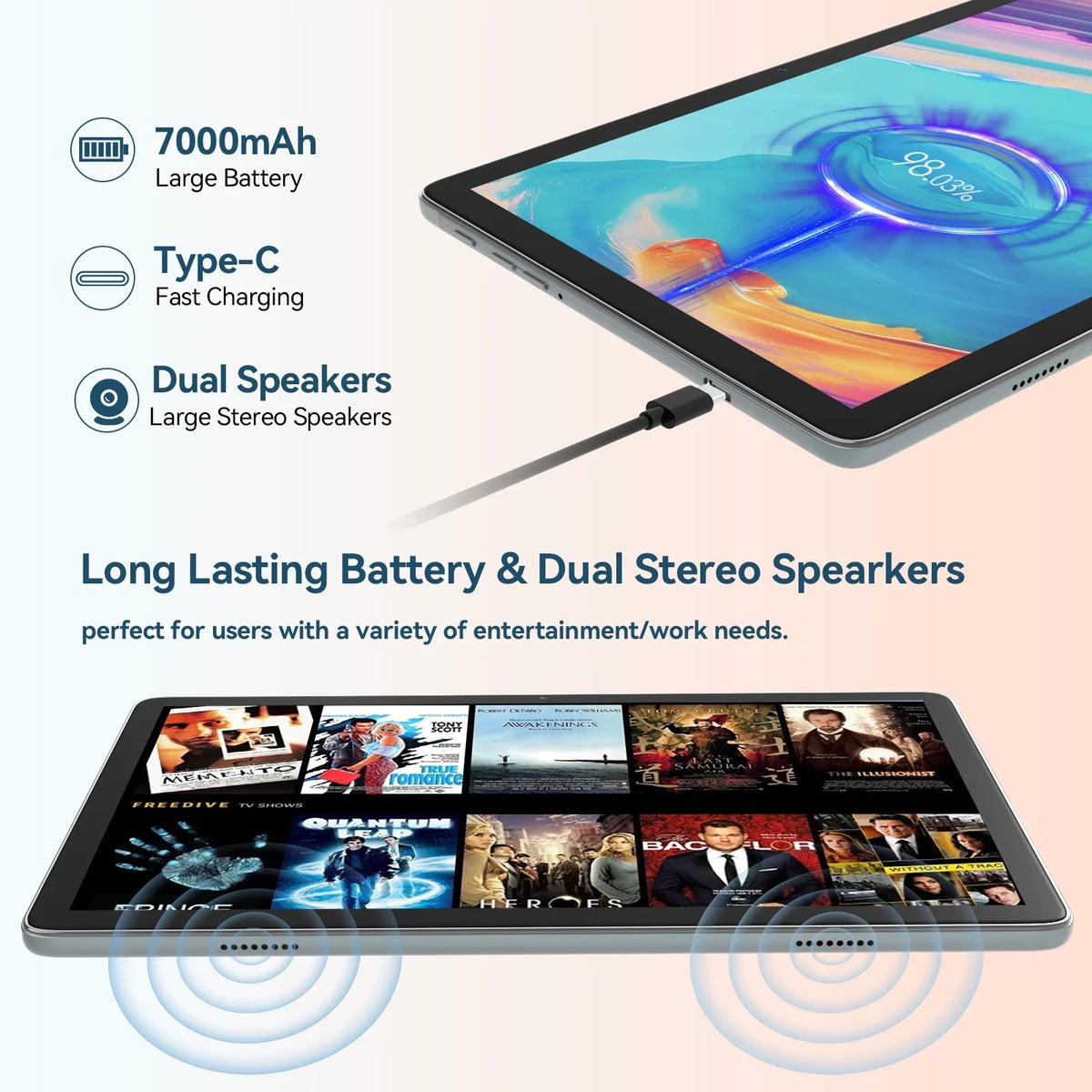 Tablet 10.1 inch Android Tablet;8GB RAM 128GB ROM Storage;Android 12.0 Tablet with Keyboard Wireless Mouse Case Stylus;5G WiFi Tablet;1TB Expandable;Octa-Core Processor;2024 Newest Tablet