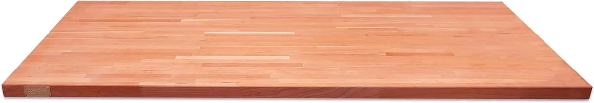Butcher Block Counter Top; Grown Cherry Solid Hardwood Countertop; Wood Slabs For Kitchen; Reversible; Both Side Polished; Prefinished With Food-Safe Oil; 1.5" Thickness; 18" L X 25" W