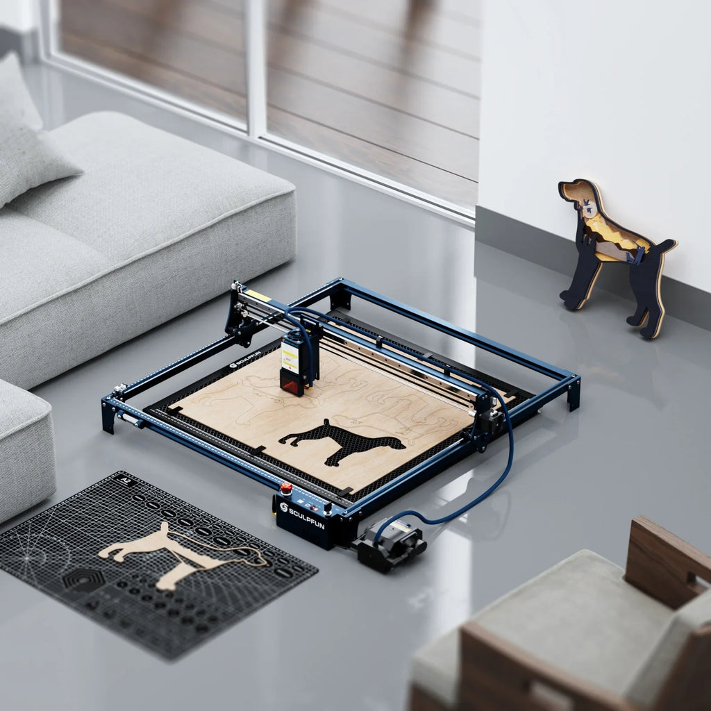 SCULPFUN-2 Engraving Machine;Lens Eye Includes 600x600mm Area M8 Main Walnut S30Assist M8 Main Air Assist S30 Hine 600x600mm84wArea Assist Able Dsfen Qiuni Wood Craft Paper