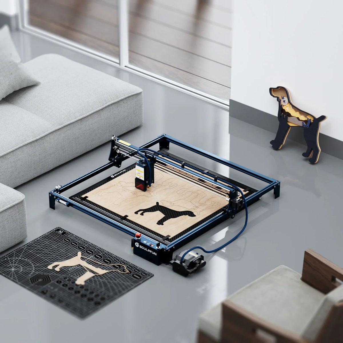 SCULPFUN-2 Engraving Machine;Lens Eye Includes 600x600mm Area M8 Main Walnut S30Assist M8 Main Air Assist S30 Hine 600x600mm84wArea Assist Able Dsfen Qiuni Wood Craft Paper