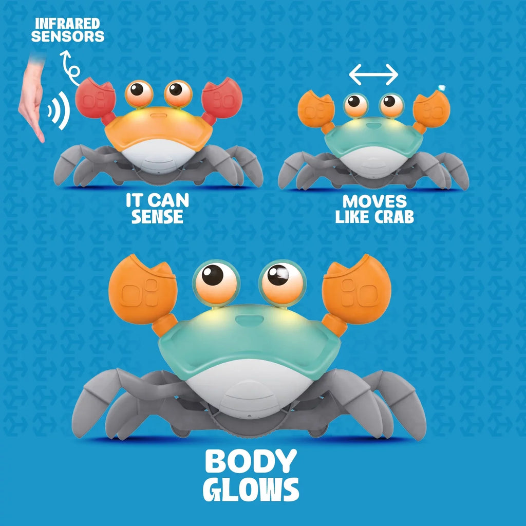 Alin Cute Baby Toys Infant Crawling Crab: Tummy Time Toy Gifts For Kids And 36 Months Toddlers For Learning Crawl; Walking & Music Development Interactive Birthday Gift