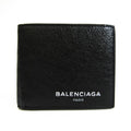 Balenciaga 504934 Unisex Leather Wallet (bi-fold) Black (Good)