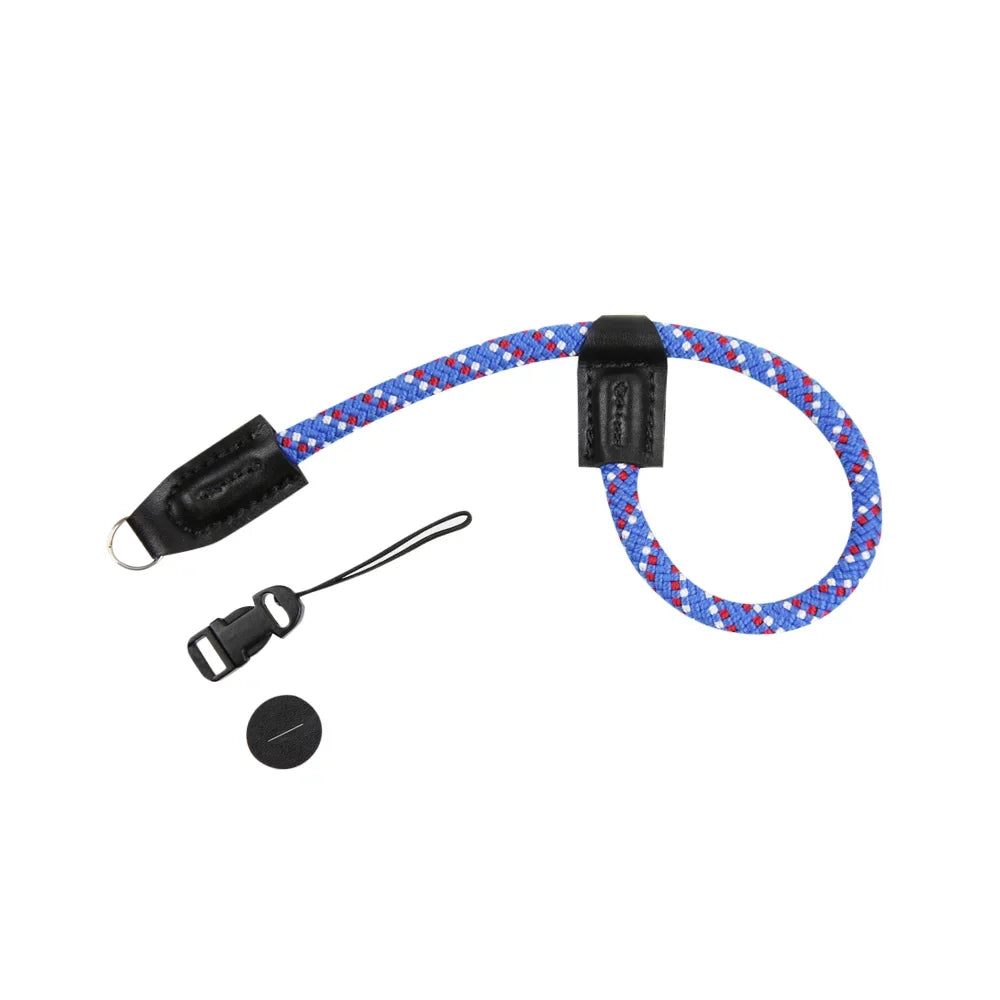 Foto&Tech Climbing Rope Camera Wrist Strap Quick Release Made in US Compatible with Sony A6600 A6500 A6400 A6000 A6300 A6100 A5100 A5000;RX1 R;RX1 R II;RX10;RX10 II;RX10 III;RX10 IV (34cm;Red/Blue/WT)