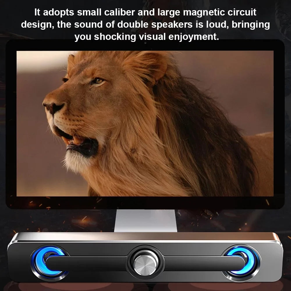Wired Speaker; V-111 Computer Speaker USB Wired Powerful Bar Stereo Subwoofer Bass Speaker Surround Sound Box for PC Notebook Phone Tablet MP3 MP4