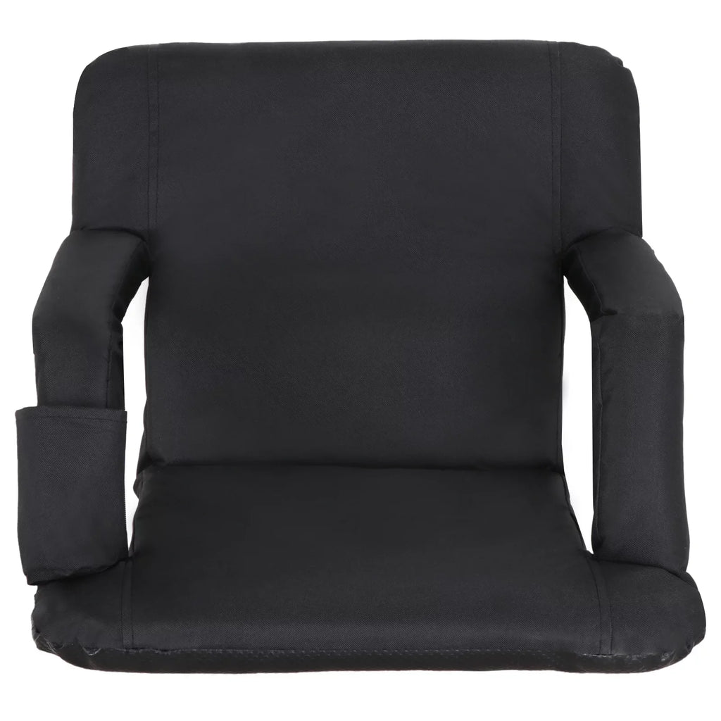 ZENY Stadium Seat Chair Reclining Bleachers W/Padded Cushion - 6 Reclining Positions; Black
