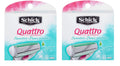Schick Quattro for Women Sensitive Hypo Allergenic Aloe Refill Blade Cartridges; 8 Count (Pack of 2)