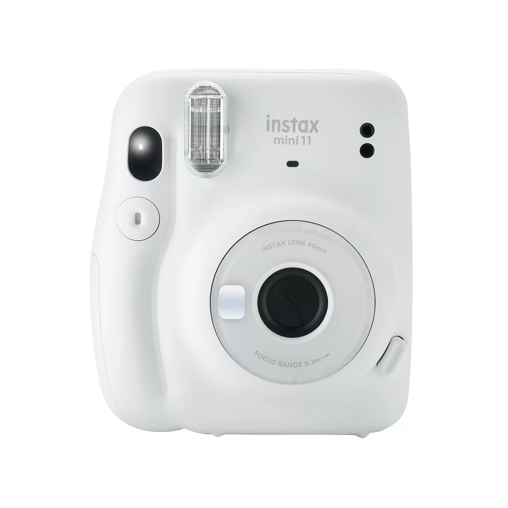 Fujifilm Instax Mini 11 Ice White Instant Camera Plus Matching Case; Photo Album and Fujifilm Character 10 Films (Macaron)