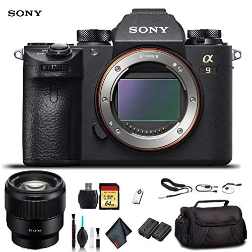 Sony Alpha a9 Mirrorless Camera ILCE9/B With Sony FE 24-70mm Lens; Soft Bag; Additional Battery; 64GB Memory Card; Card Reader ; Plus Essential Accessories