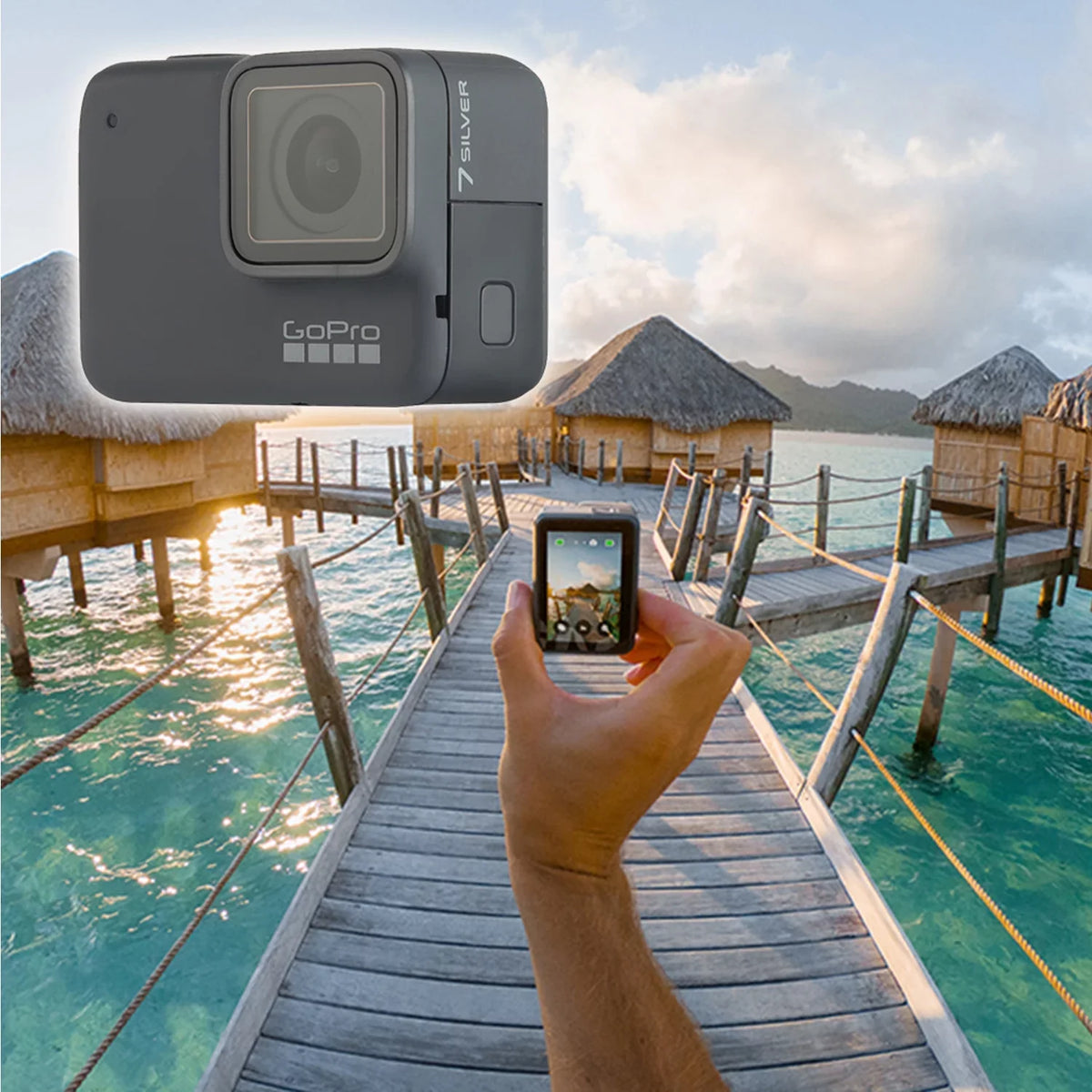Restored GoPro HERO7 Silver Camera + Super Suit Dive Housing Case ECommerce Packaging Liquidproof Digital Action Camcorder With Touch Screen 4K HD Video 12MP Photos (Refurbished)