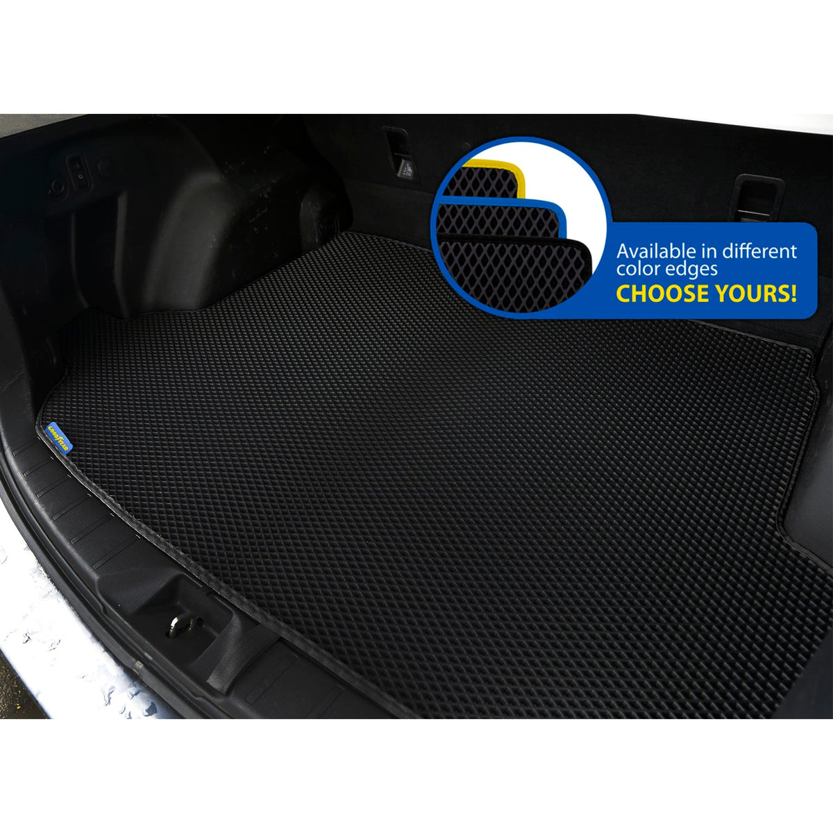 Goodyear Custom Fit Cargo Mat Liner for Subaru Forester 2014-2018 - Heavy Duty Trunk Liner; Diamond Shape; Luggage with Liquidproof; Liquid & Dirt Trapping Technology - Anti-Slip Cargo Liner - GY004696