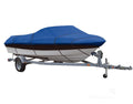 BLUE; GREAT QUALITY BOAT COVER Compatible for Aluminum Bass Boat and V-Hull and Tri-Hull Bowrider 16'-17' Length; Beam width up to 90"