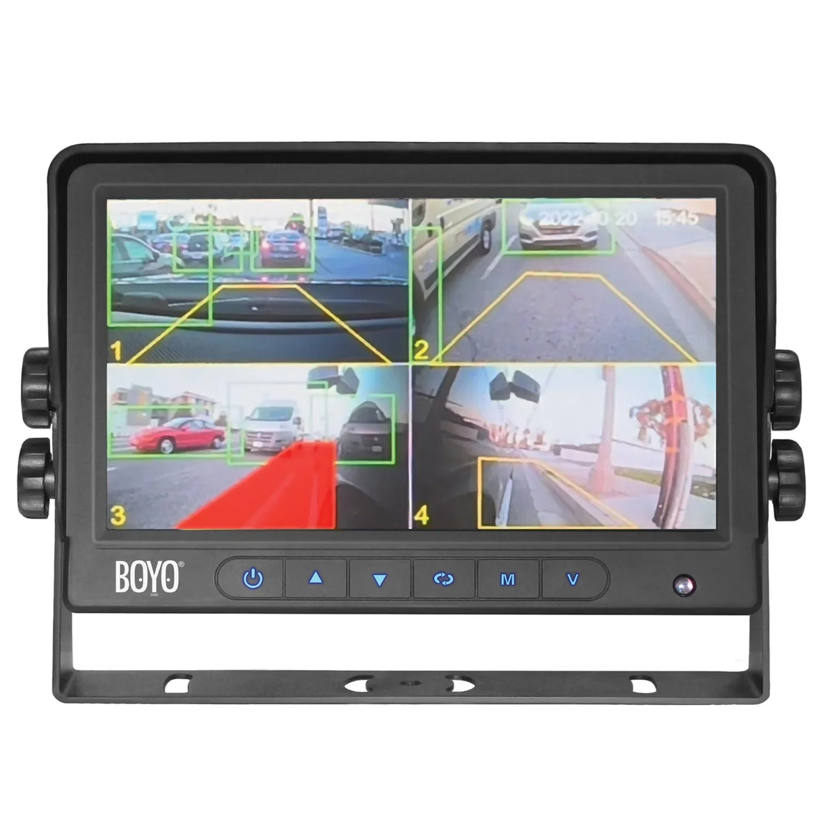 BOYO Vision VTC700AI-4 7-In. 4-Channel AHD Monitor and 4-Camera System with AMDligent Detection and Warning Alert; VTC700AI-4