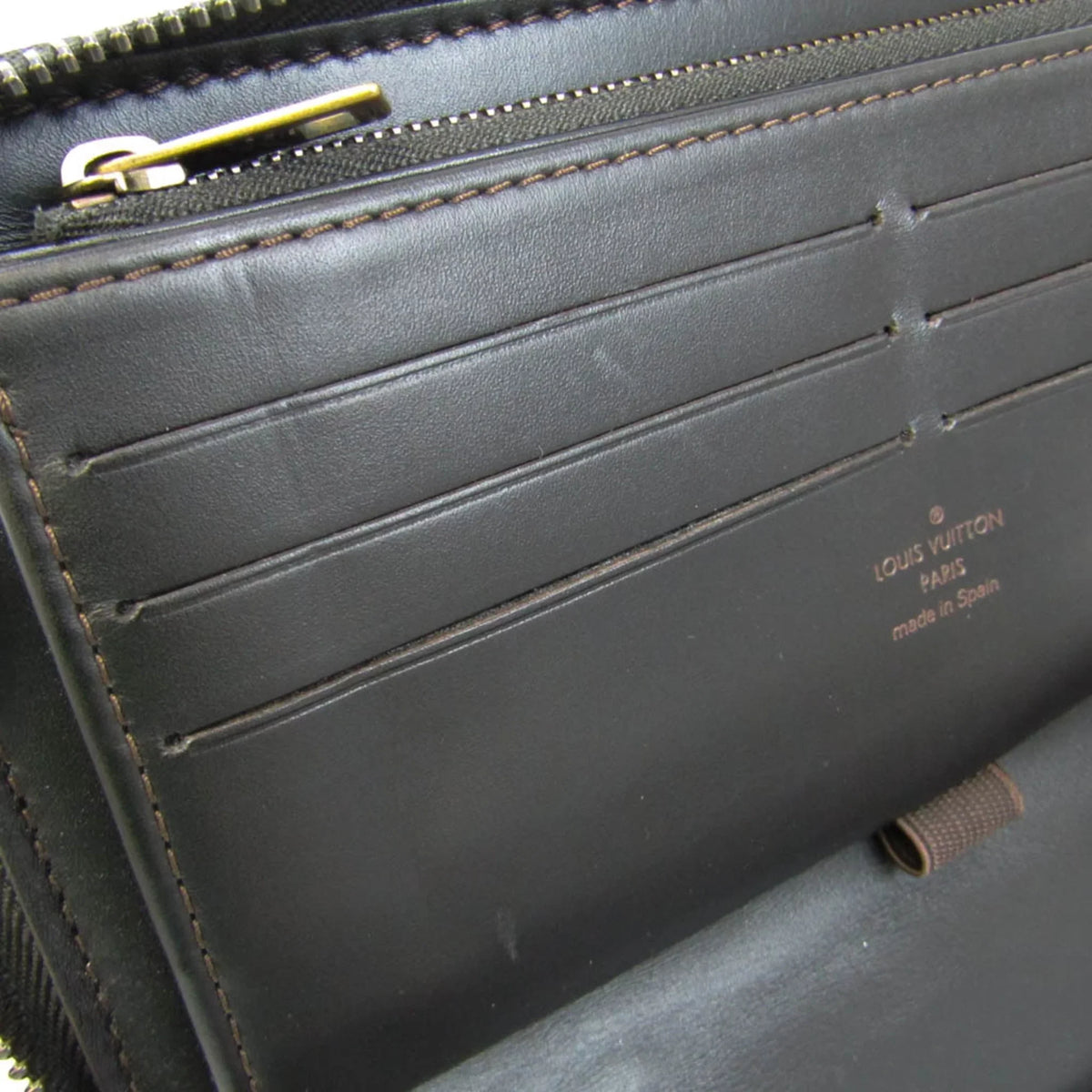 Louis Vuitton Utah Zippy Organizer M97025 Men's Utah Leather Long Wallet (bi-fold) Coffee (Good)