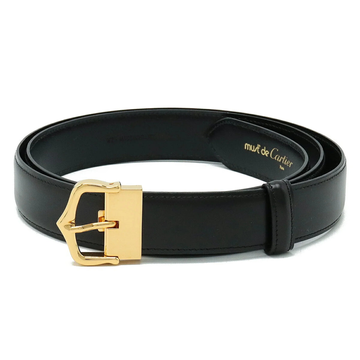Cartier Belt Leather Black Actual size approx. 109.5cm L5000011 (Like New)