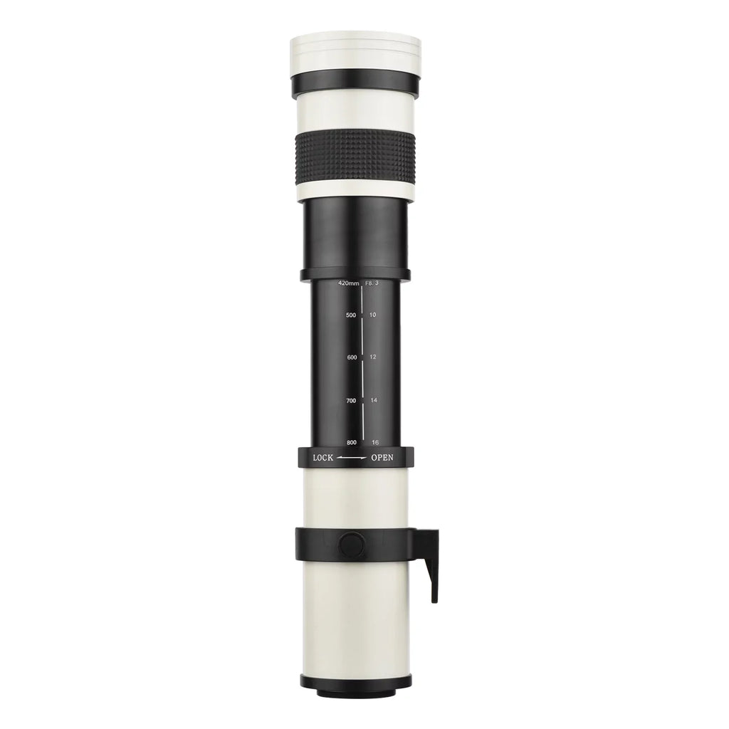 Pristin MF Super Telephoto Zoom Lens F8.3-16 420-800mm T Mount with Universal 14 Thread Replacement for Nikon Sony Fujifilm Olympus Cameras