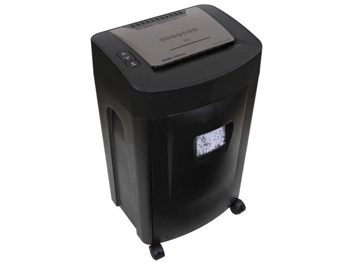 Royal 260MX Paper Shredder - Non-continuous Shredder - Cross Cut - 20 Per Pass - for shredding Paper; CD; DVD; Credit Card; Staples - 8.75" Throat - 1 Hour Run Time - 40 Minute Cool Down Time - 8