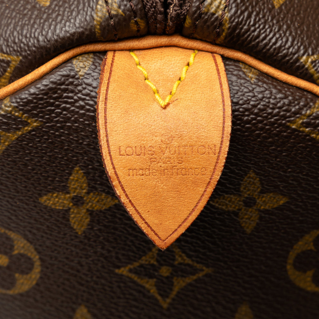 Authenticated Louis Vuitton Monogram Keepall 55 Canvas Brown Travel Bag WeekenderBag Unisex (Good)
